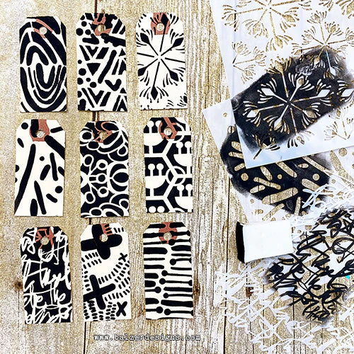 The Crafters Workshop Pochoir 6x6 Messy Script-4
