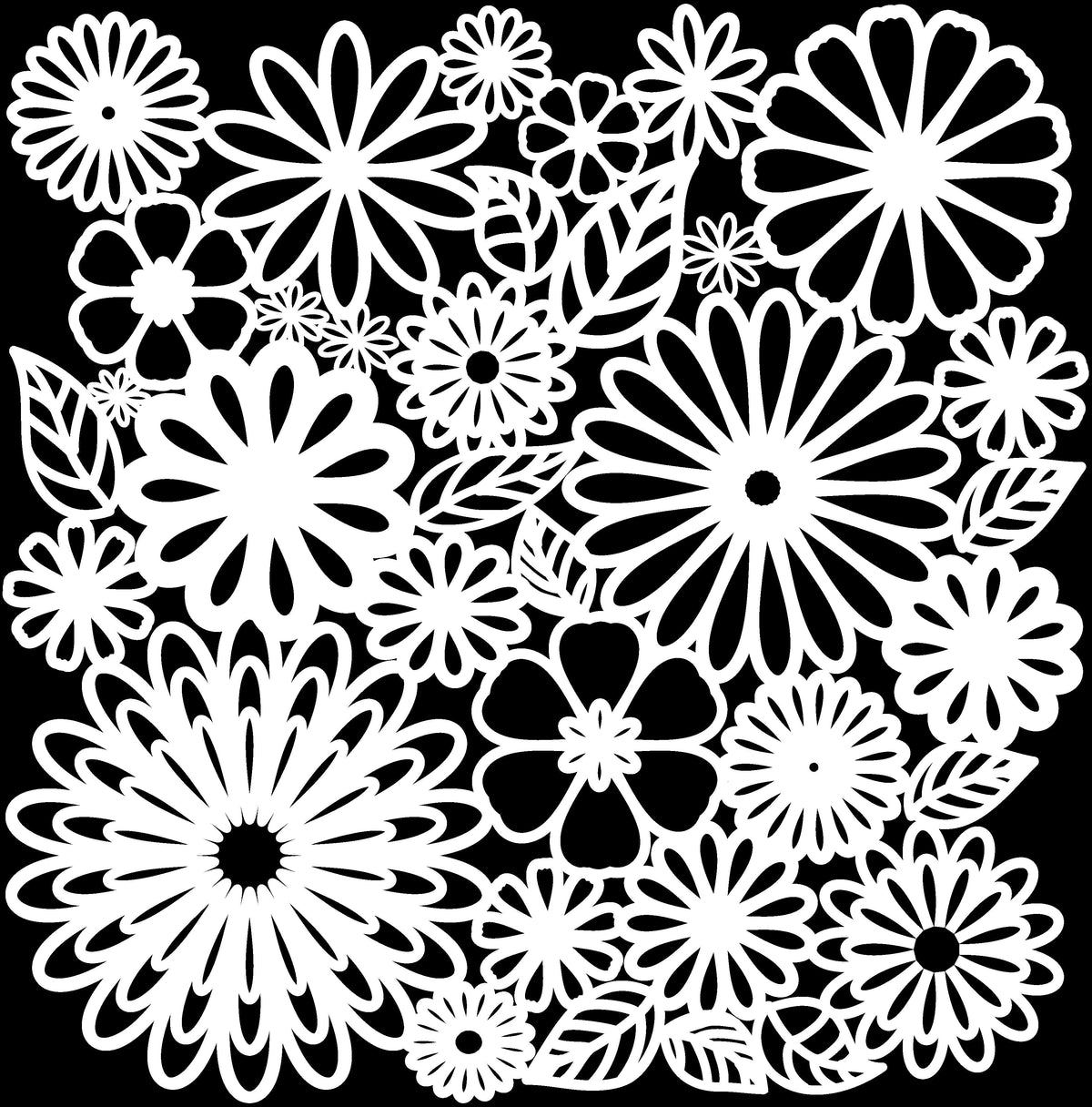 The Crafters Workshop Pochoir 15x15 cm Folie Florale
