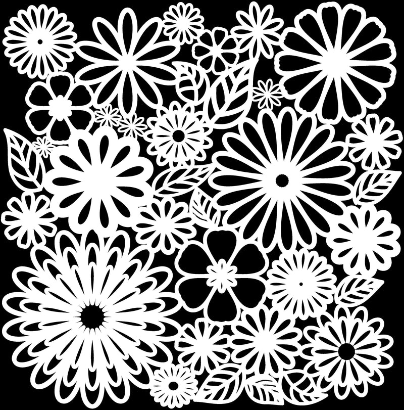 The Crafters Workshop Pochoir 15x15 cm Folie Florale-1