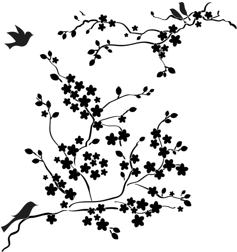 Pochoir 6x6 The Crafters Workshop Fleurs de cerisier-1