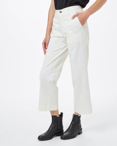 Twill Cropped Wide Leg Pant-3