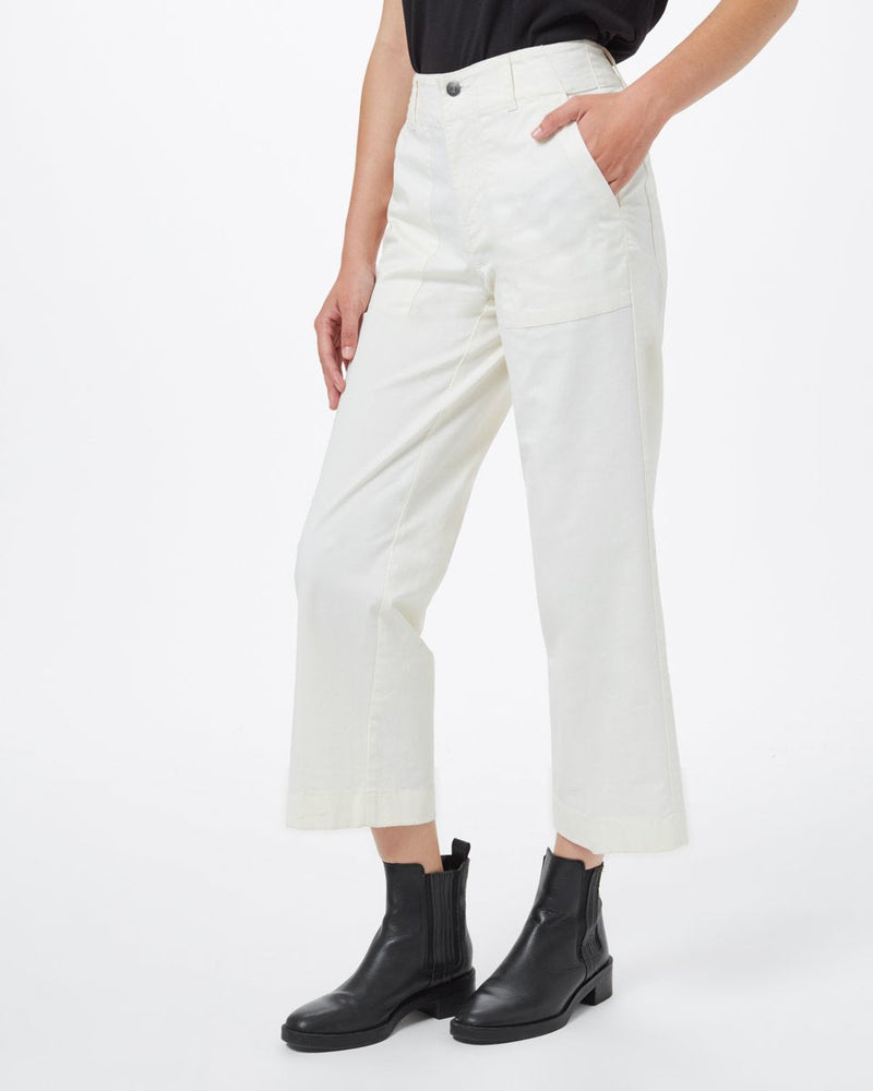 Twill Cropped Wide Leg Pant-3
