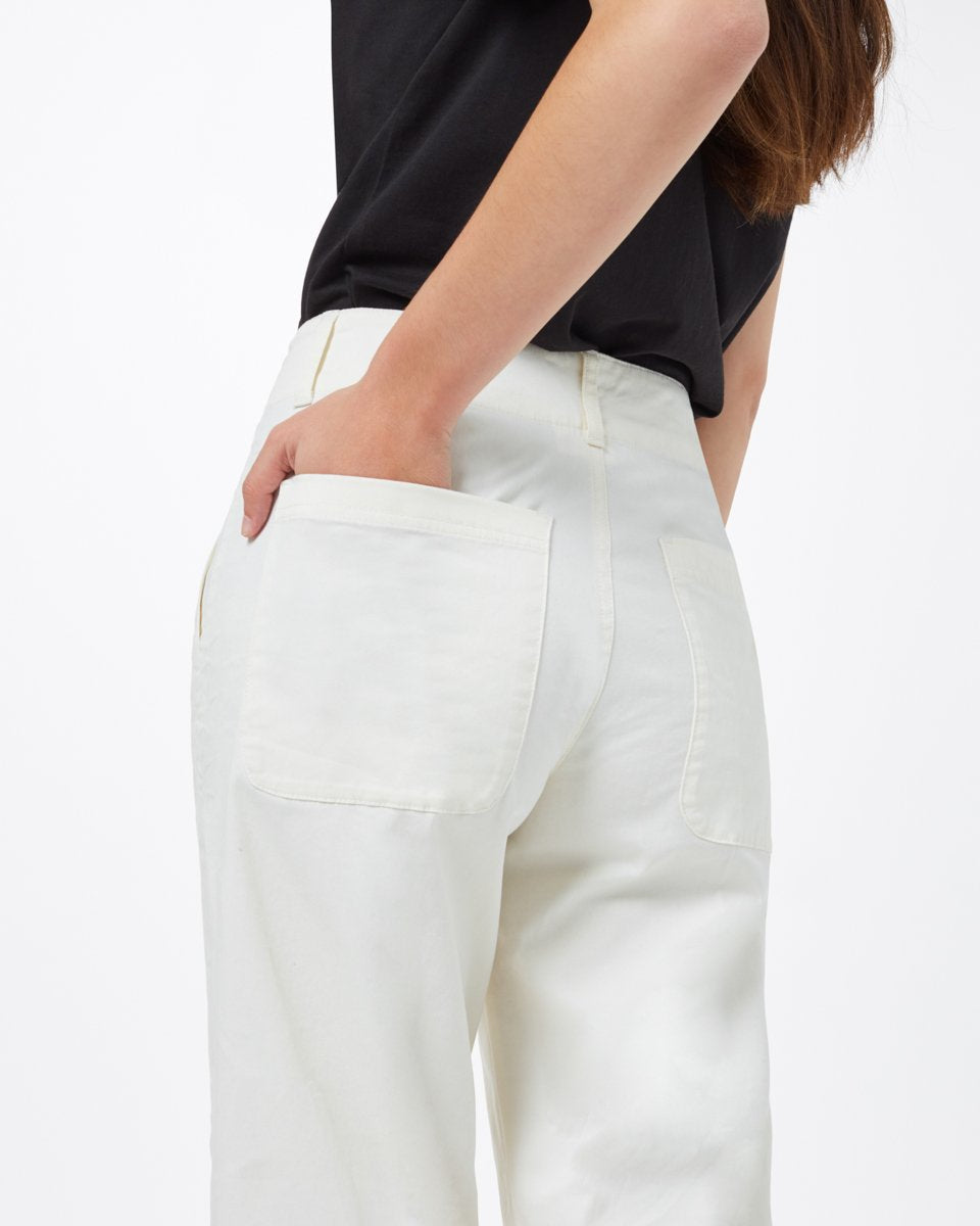 Twill Cropped Wide Leg Pant-4