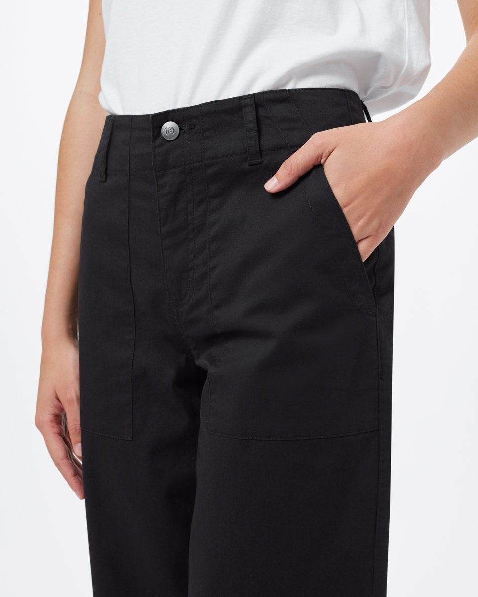 Twill Cropped Wide Leg Pant-2