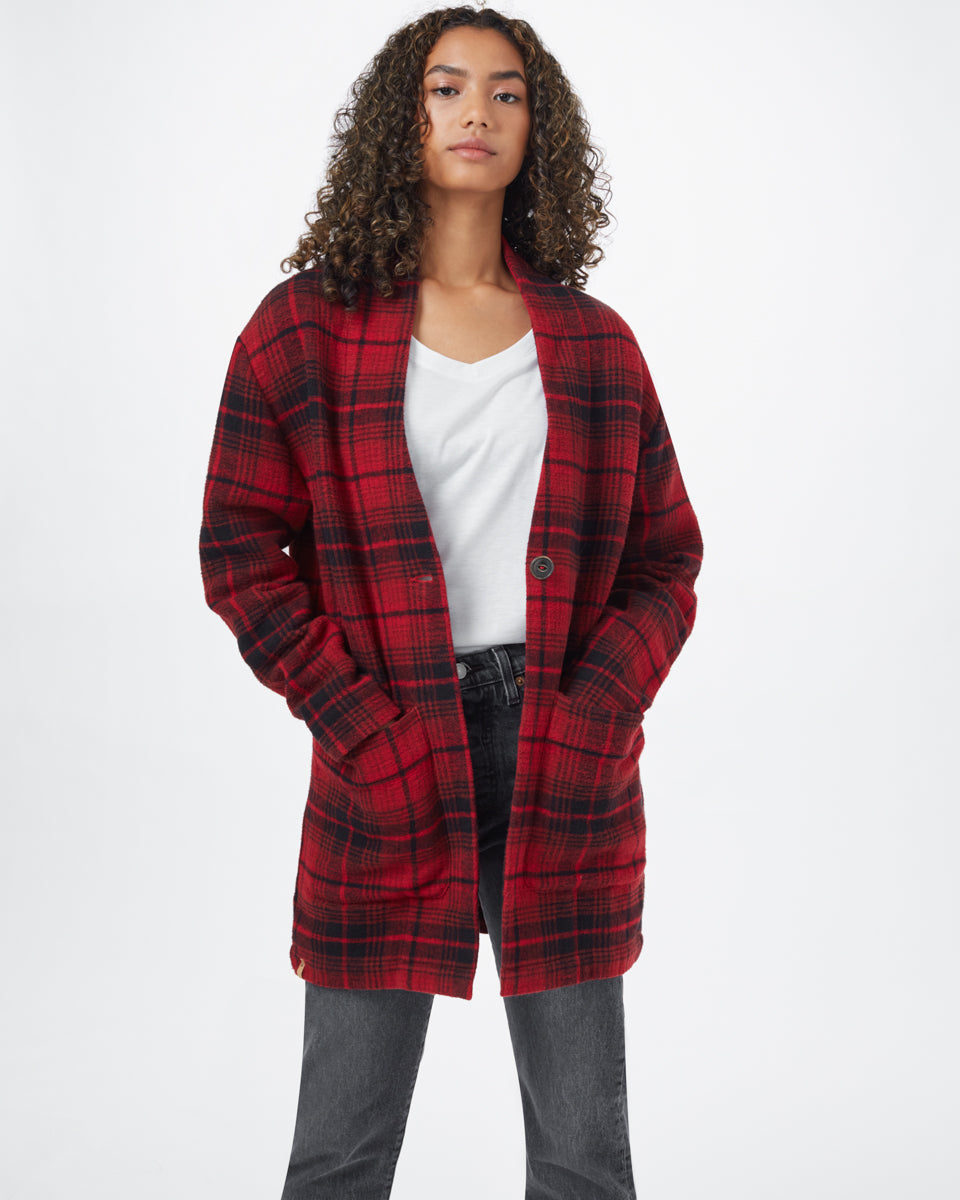 Flannel Cocoon Cardigan-1