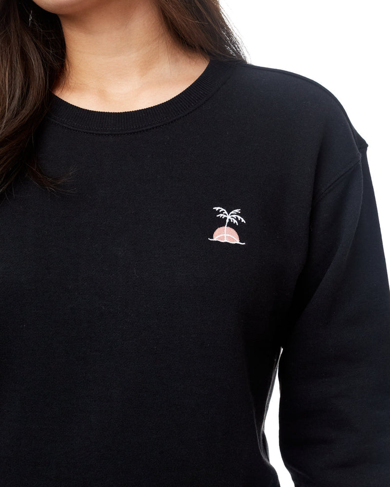 Palm Sunset Embroidery Crew-3