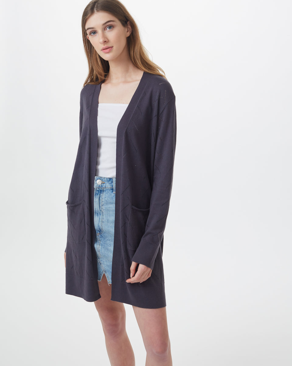 Highline Cotton Sage Tree Stitch Cardigan-2