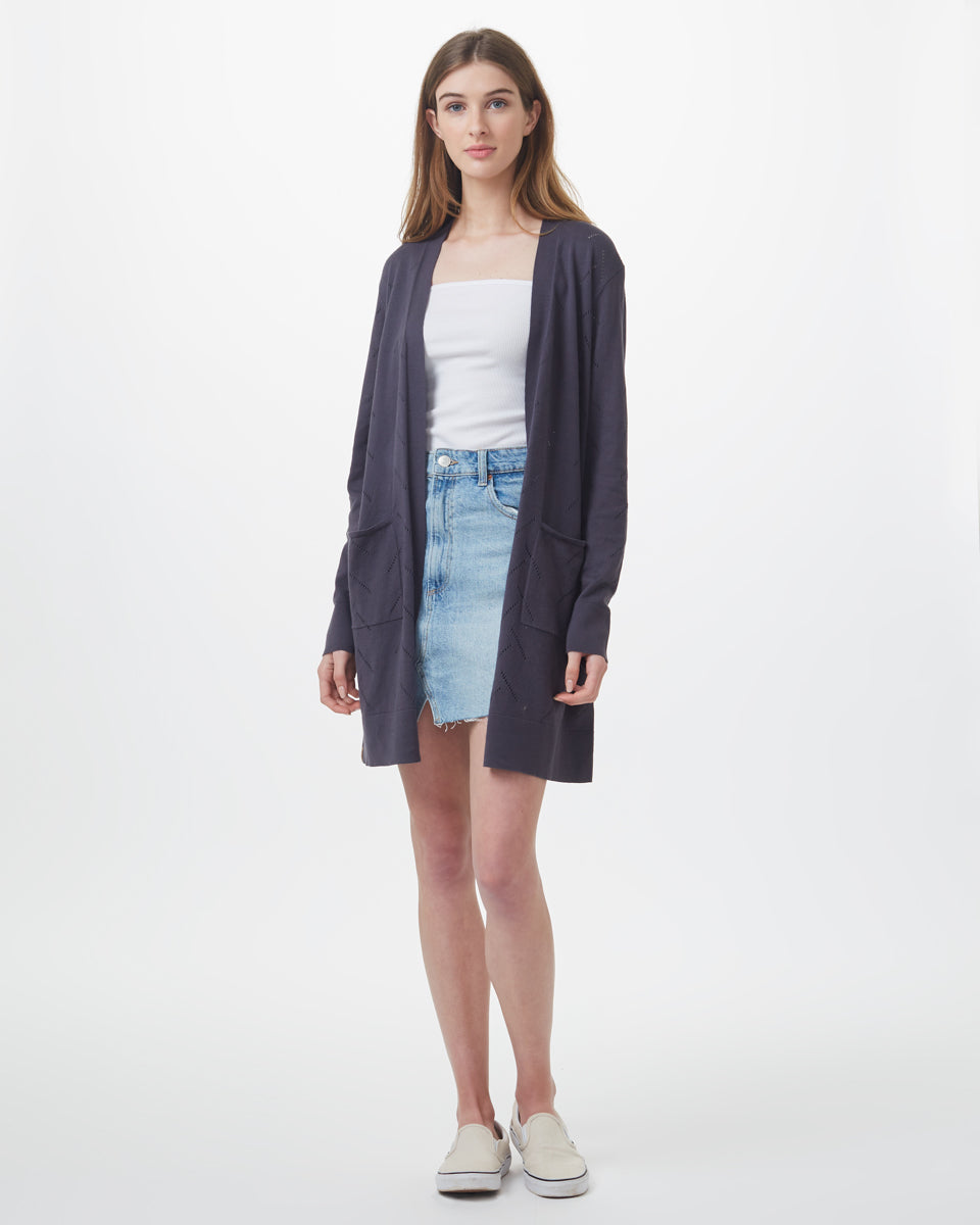Highline Cotton Sage Tree Stitch Cardigan-1