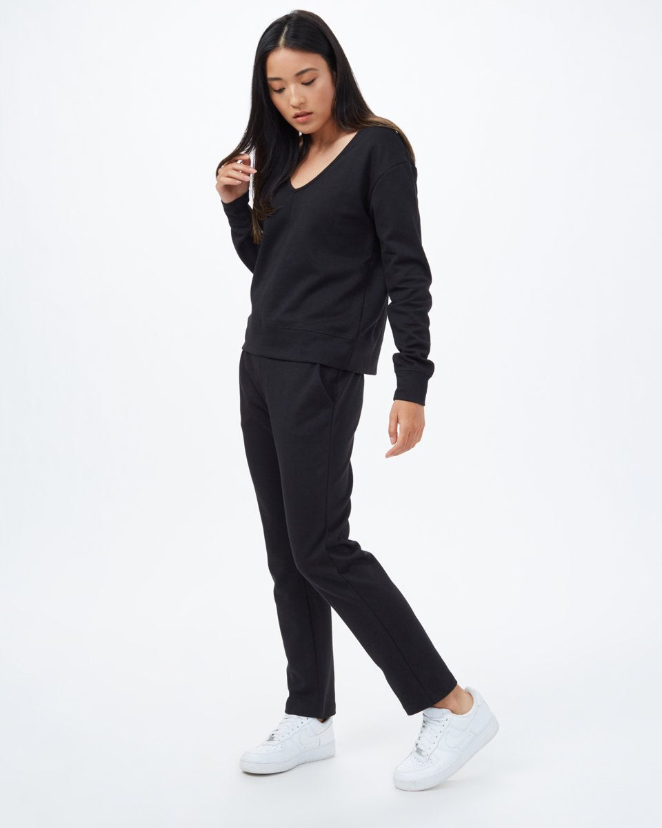 Ponte V-Neck Top-2