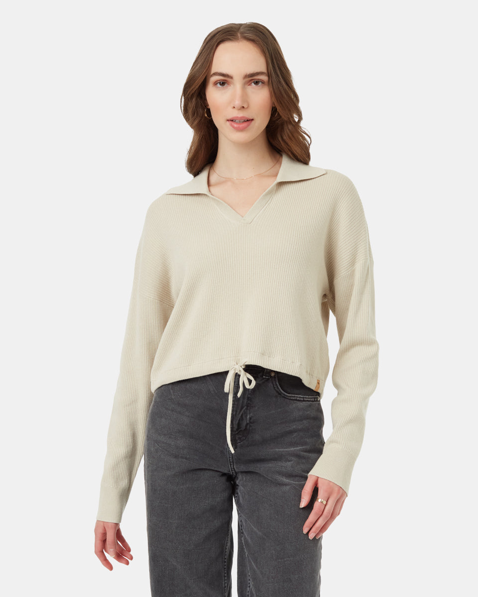 Highline Collared Cinch Waist Sweater-1