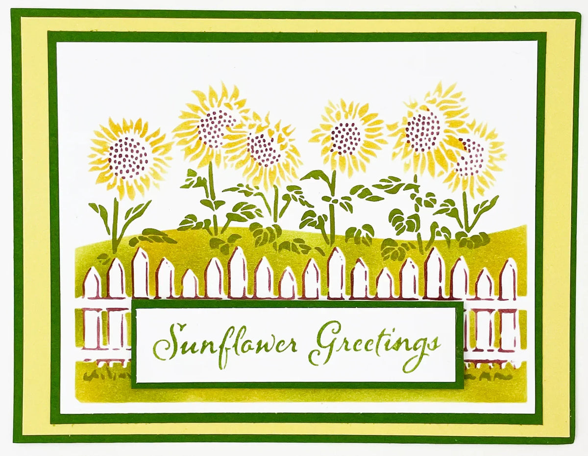The Crafters Workshop A2 Layered Fenced Sunflowers-2