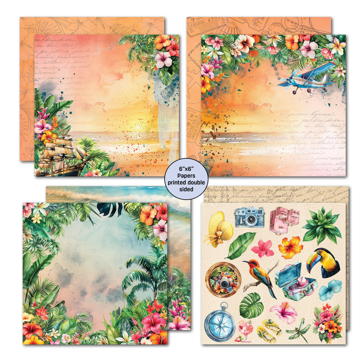 3Quarter Designs Tropic Excursion 6x6 Paper Pack-4