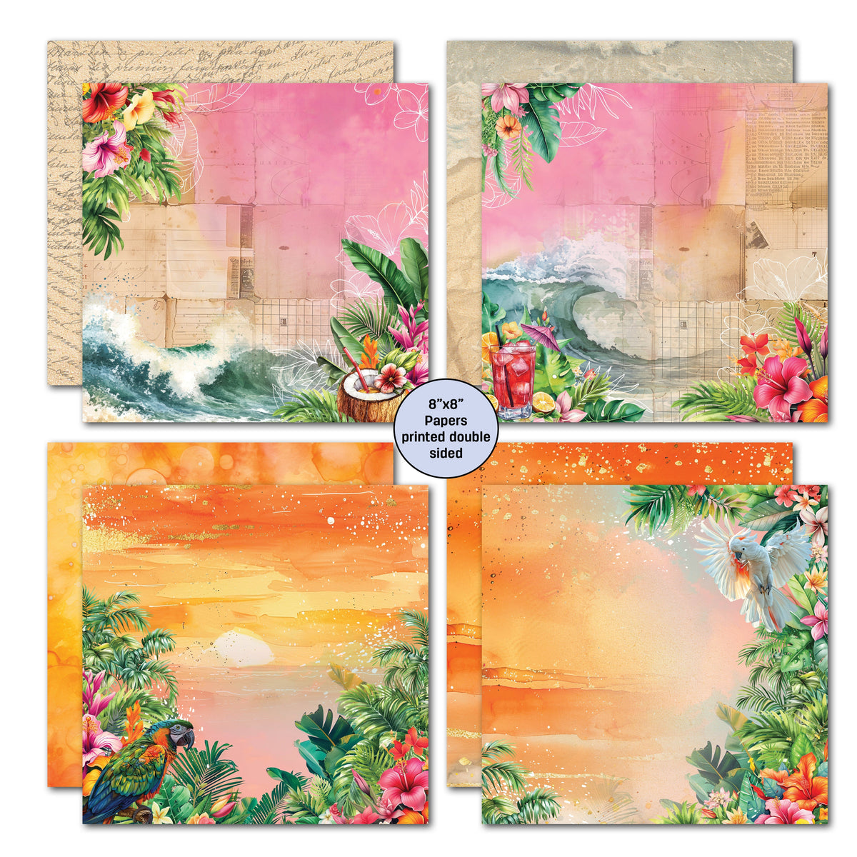 3Quarter Designs Tropic Excursion 8x8 Paper Pack-2