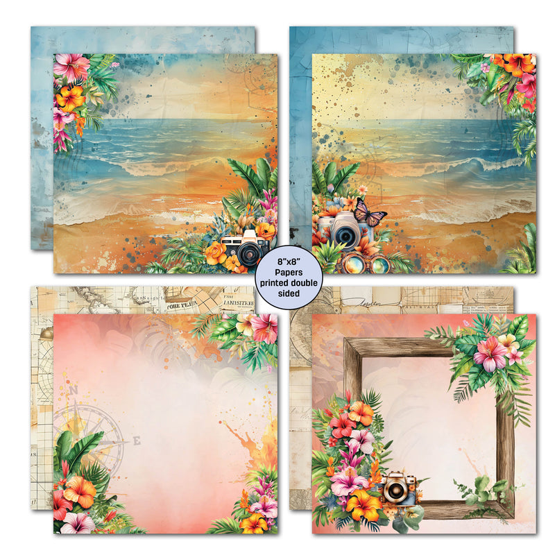 3Quarter Designs Tropic Excursion 8x8 Paper Pack-3