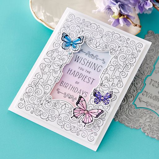 Swirl Birthday Frame Press Plate & Die Set from the BetterPress Collection-5