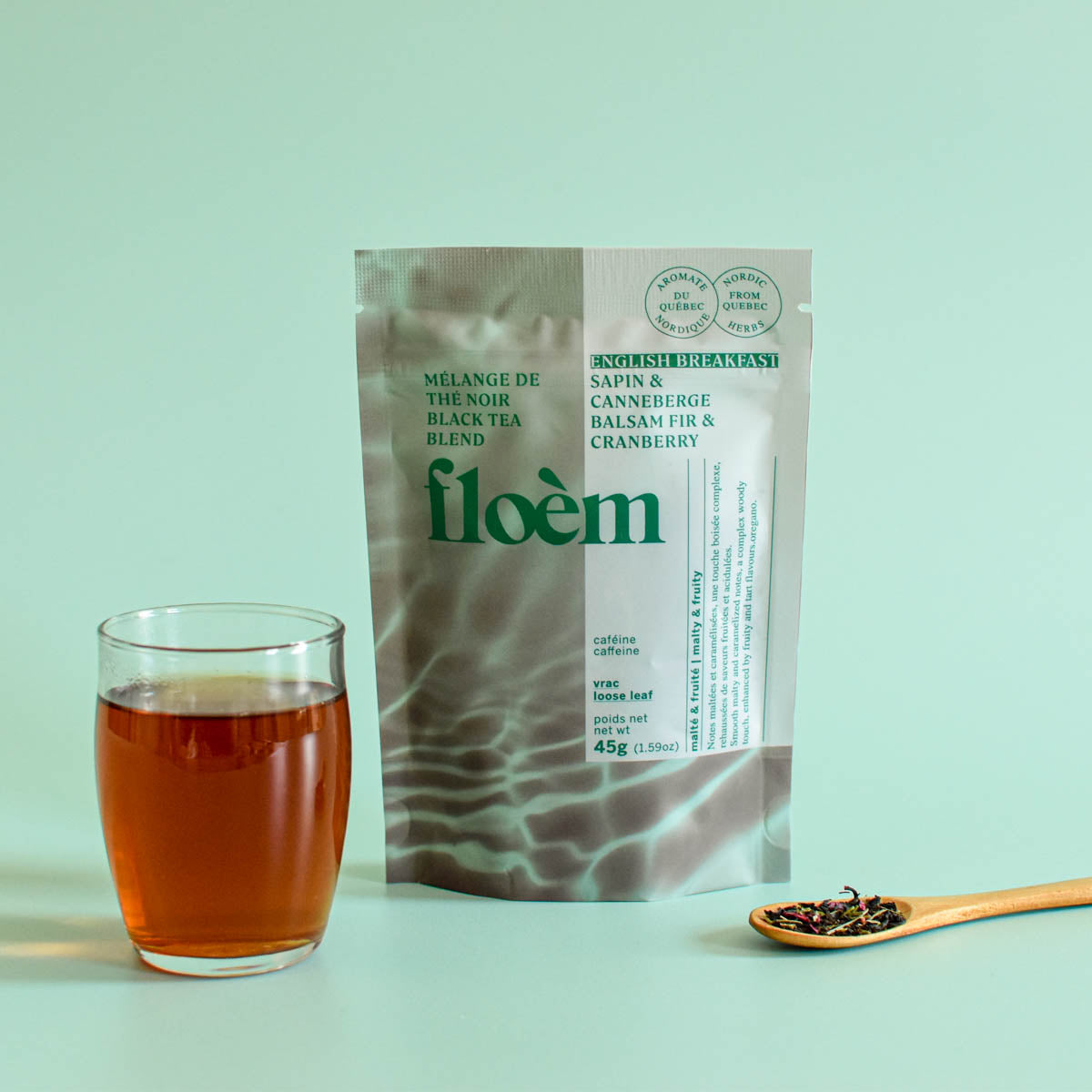Loose Leaf Tea - English Breakfast Black Tea, Balsam Fir & Cranberry