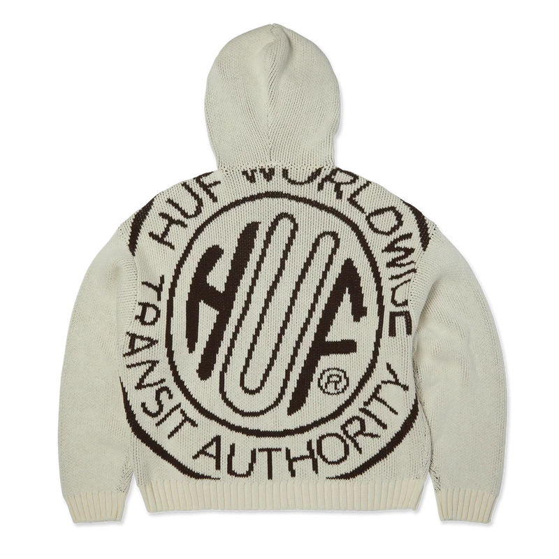 HUF 'Token' Zip Hooded Sweater - Bleach-2