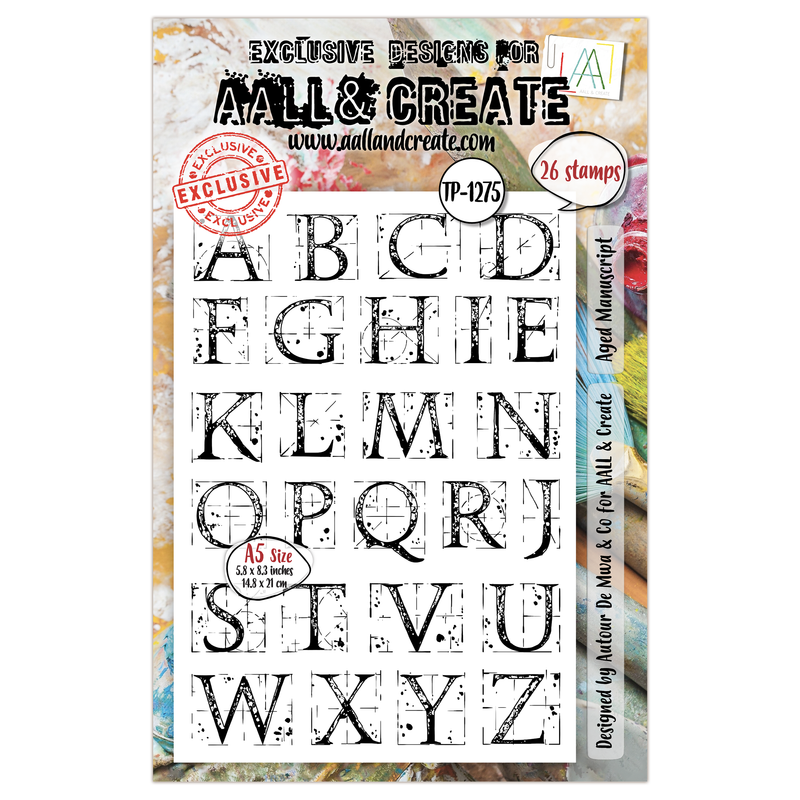 AALL and Create - Set de tampons A5 - Manuscrit vieilli-1