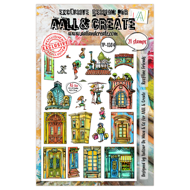 AALL and Create - Set de tampons A5 - Roofline Friends-1