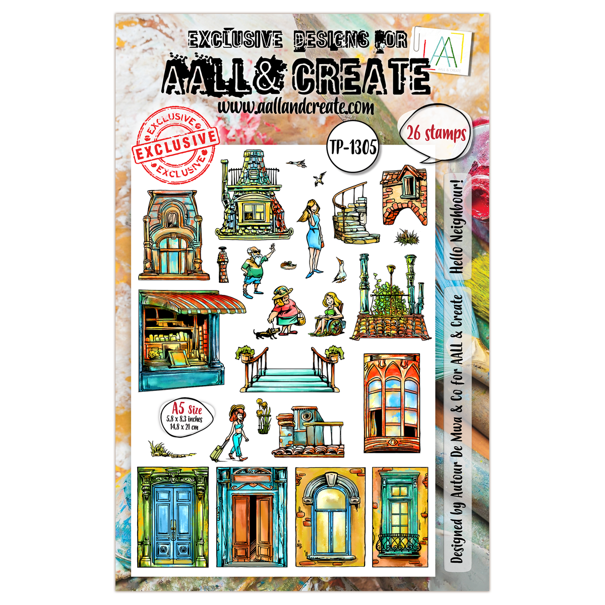 AALL and Create - Set de tampons A5 - Bonjour voisin !