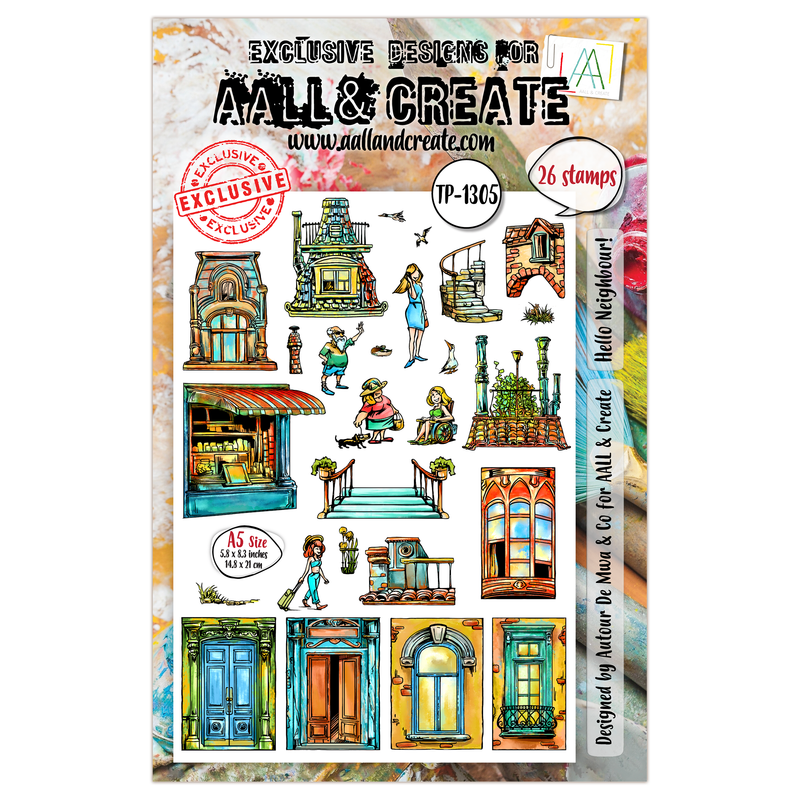 AALL and Create - Set de tampons A5 - Bonjour voisin !-1
