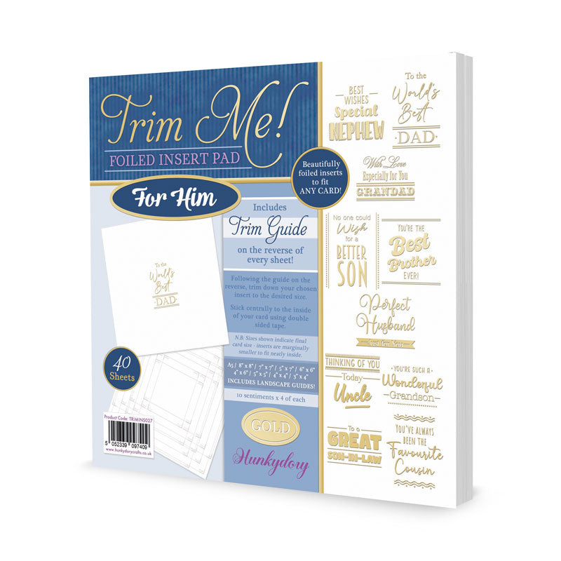 Trim Me! Foiled Insert Pad - For Him - Gold-1