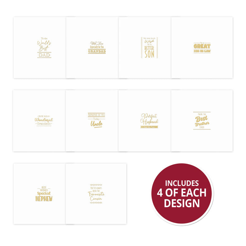 Trim Me! Foiled Insert Pad - For Him - Gold-2