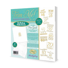 Trim Me! Foiled Insert Pad - Birthday Milestones - Gold-1