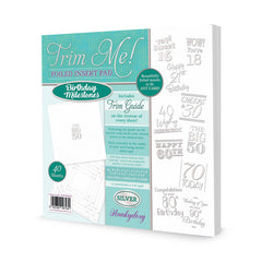 Trim Me! Foiled Insert Pad - Birthday Milestones - Silver-1