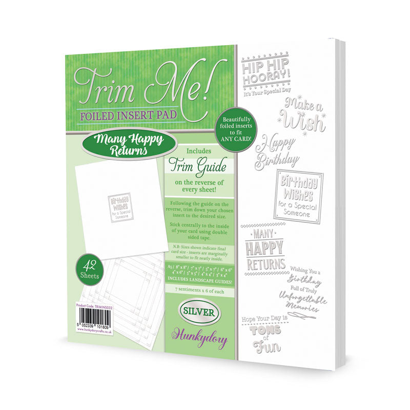 Trim Me! Foiled Insert Pad - Many Happy Returns - Silver-1
