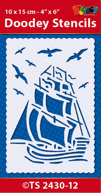 Stencil 10x15 cm Sailing Boat-1