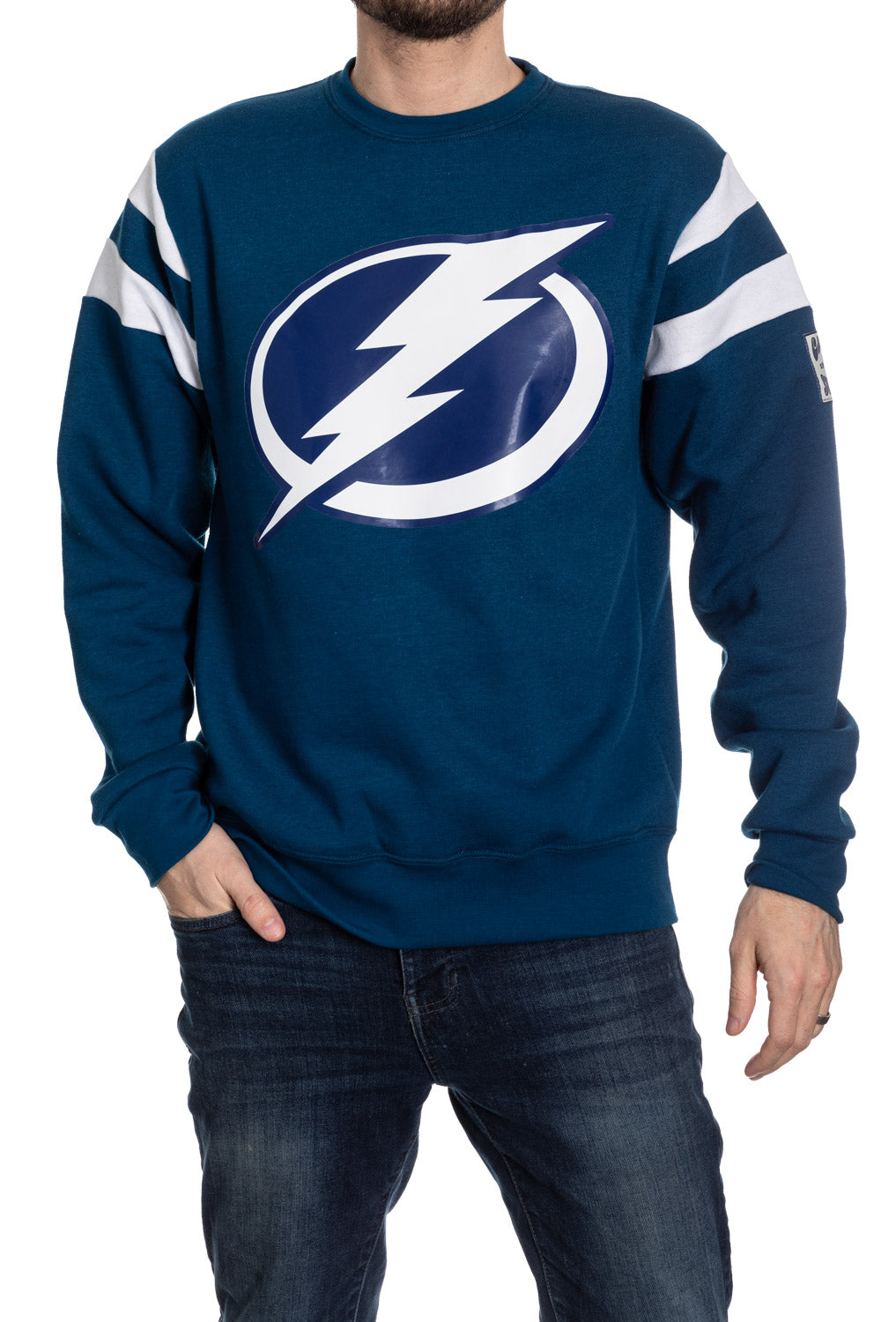 Tampa Bay Lightning Varsity Retro Style Crewneck Sweatshirt-1