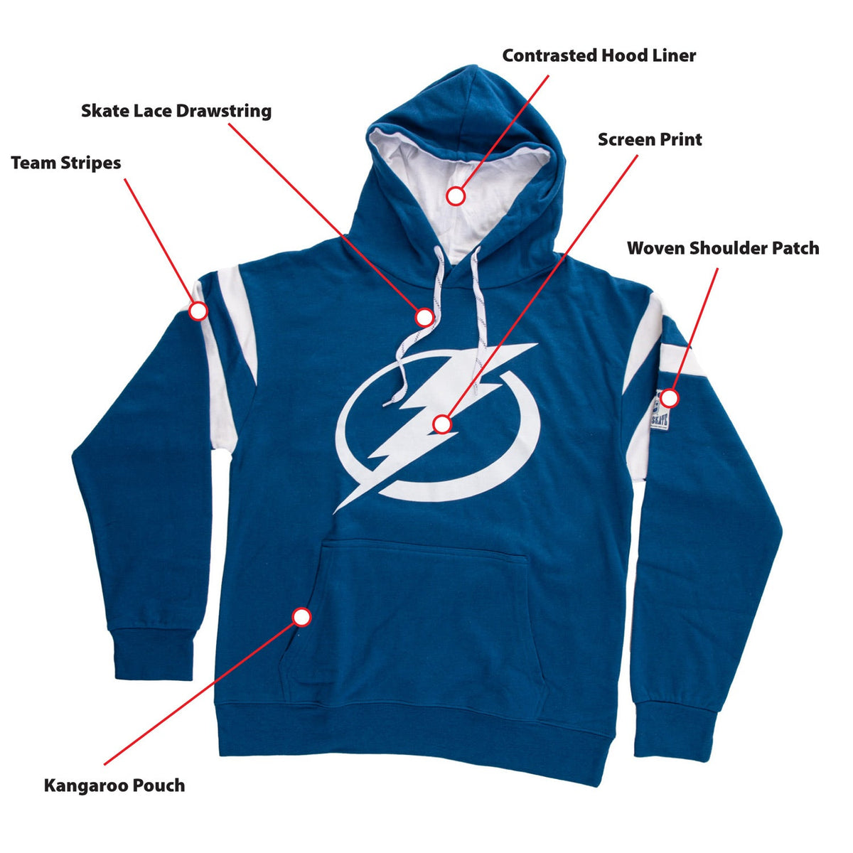 Tampa Bay Lightning Varsity Retro Style Hoodie-7