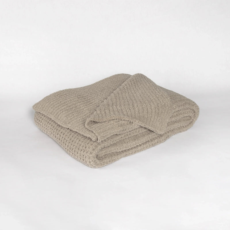 Greige Waffle Extended Throw-8