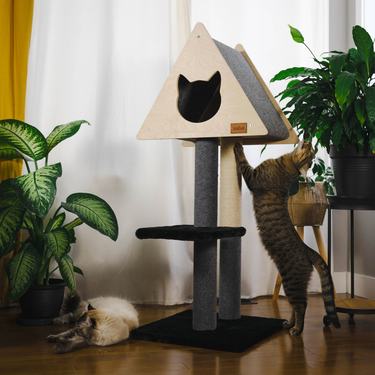 Teepee Hideout - Deluxe 2-Level Cat Tree-2