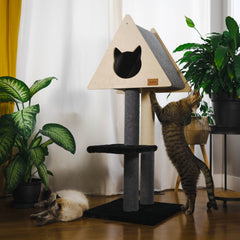 Teepee Hideout - Deluxe 2-Level Cat Tree-2