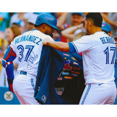 Teoscar Hernandez Autographed Toronto Blue Jays Homerun Jacket 8x10 Photo-1
