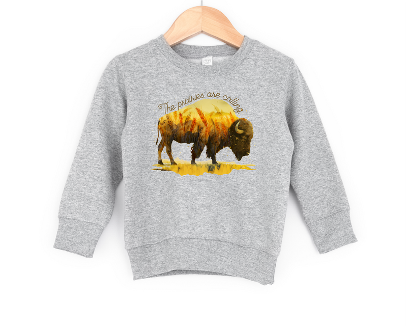The Prairies Are Calling Youth & Toddler Crewneck | Saskatchewan Apparel-1