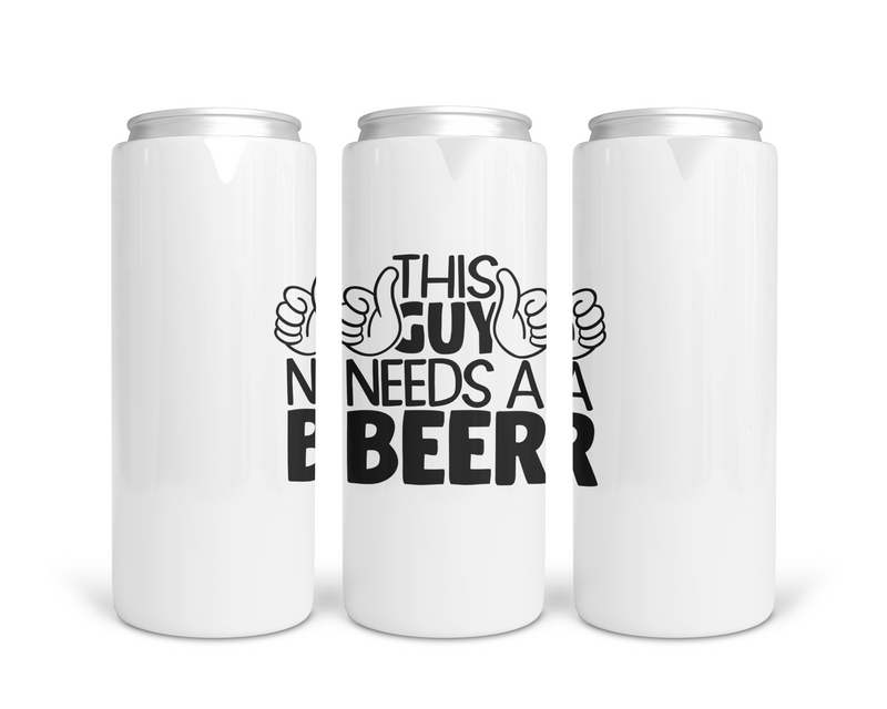 This Guy Needs a Beer Tall Boy Stainless Steel Koozie-1