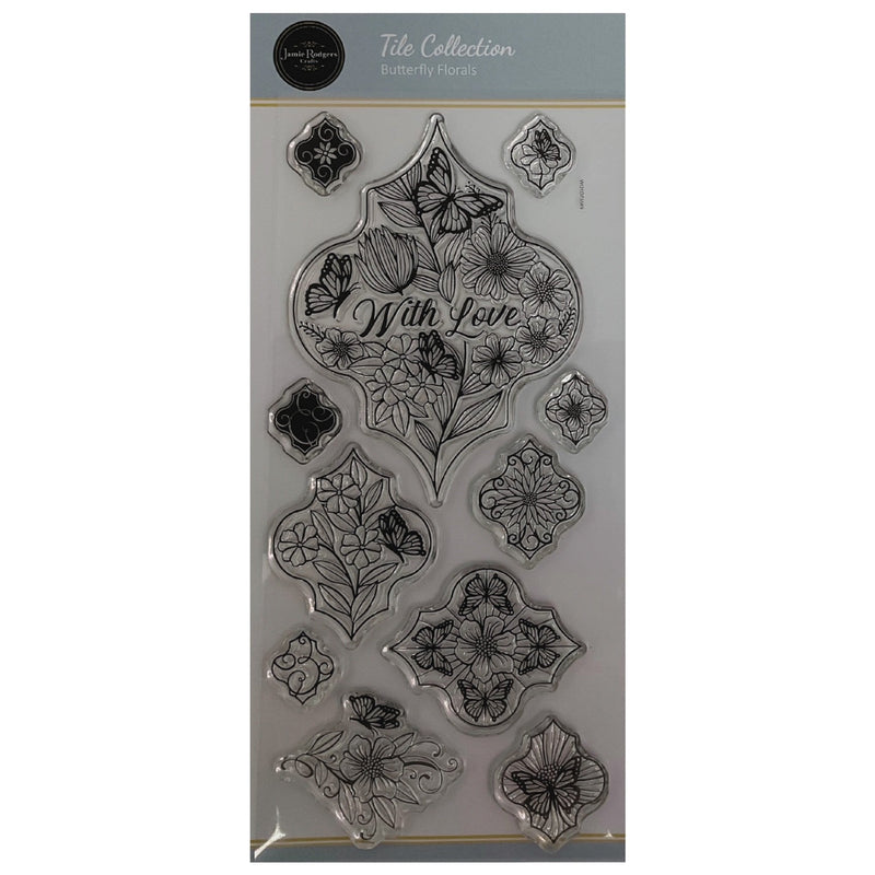 Jamie Rodgers Crafts - Butterfly Florals DL Clear Stamp Set-1