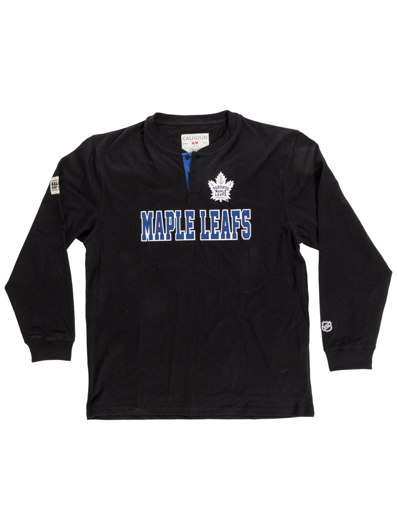 Toronto Maple Leafs Long Sleeve Henley Blackout Edition-4