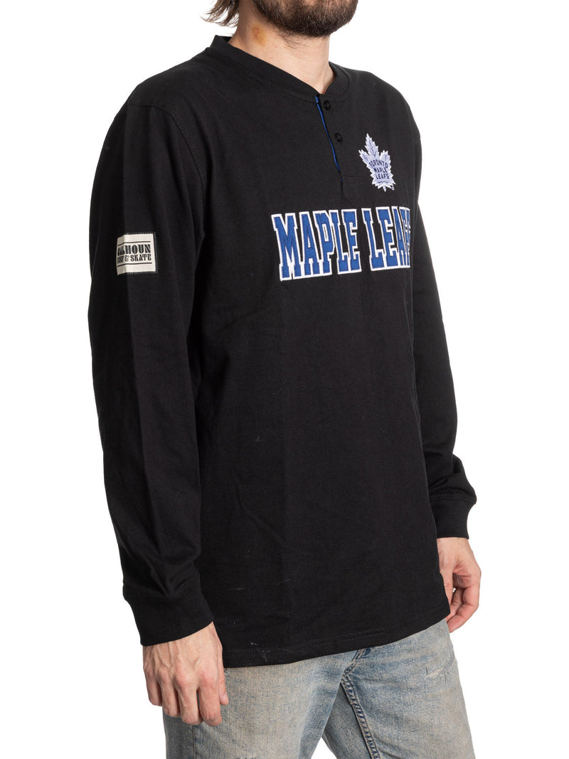 Toronto Maple Leafs Long Sleeve Henley Blackout Edition-5