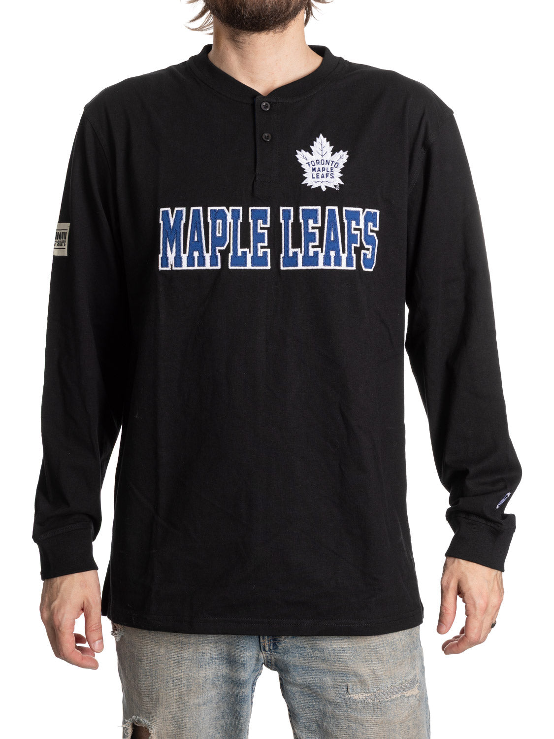 Toronto Maple Leafs Long Sleeve Henley Blackout Edition-1