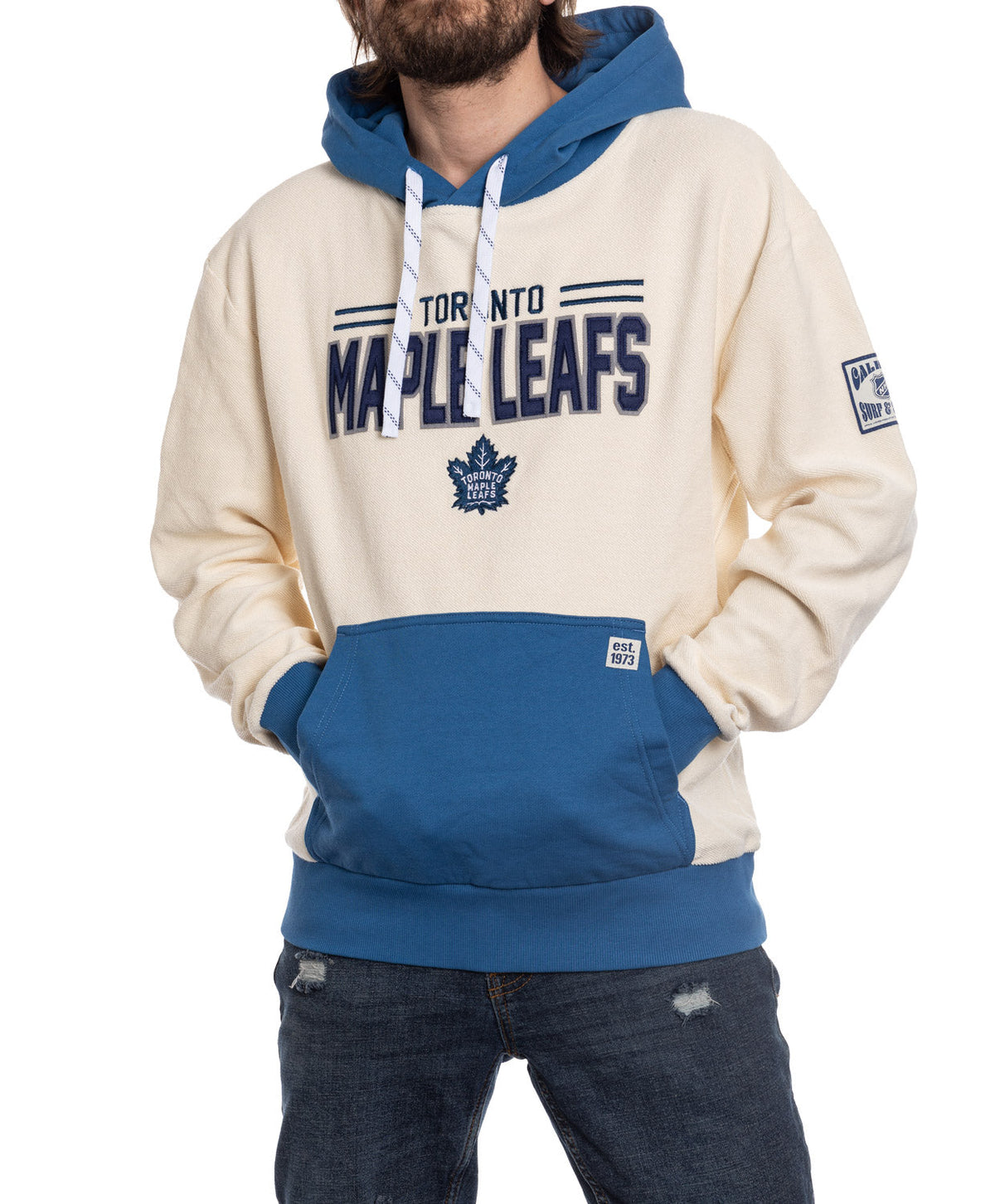 Toronto Maple Leafs NHL Unisex Reverse Terry Retro Premium Hoodie-1