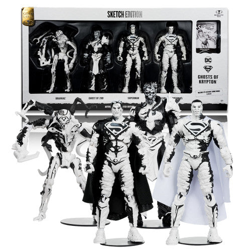 Superman Comics Sketch Edition (Page Punchers: Ghost of Krypton) 7" 4-Pack Gold Label Figure-1