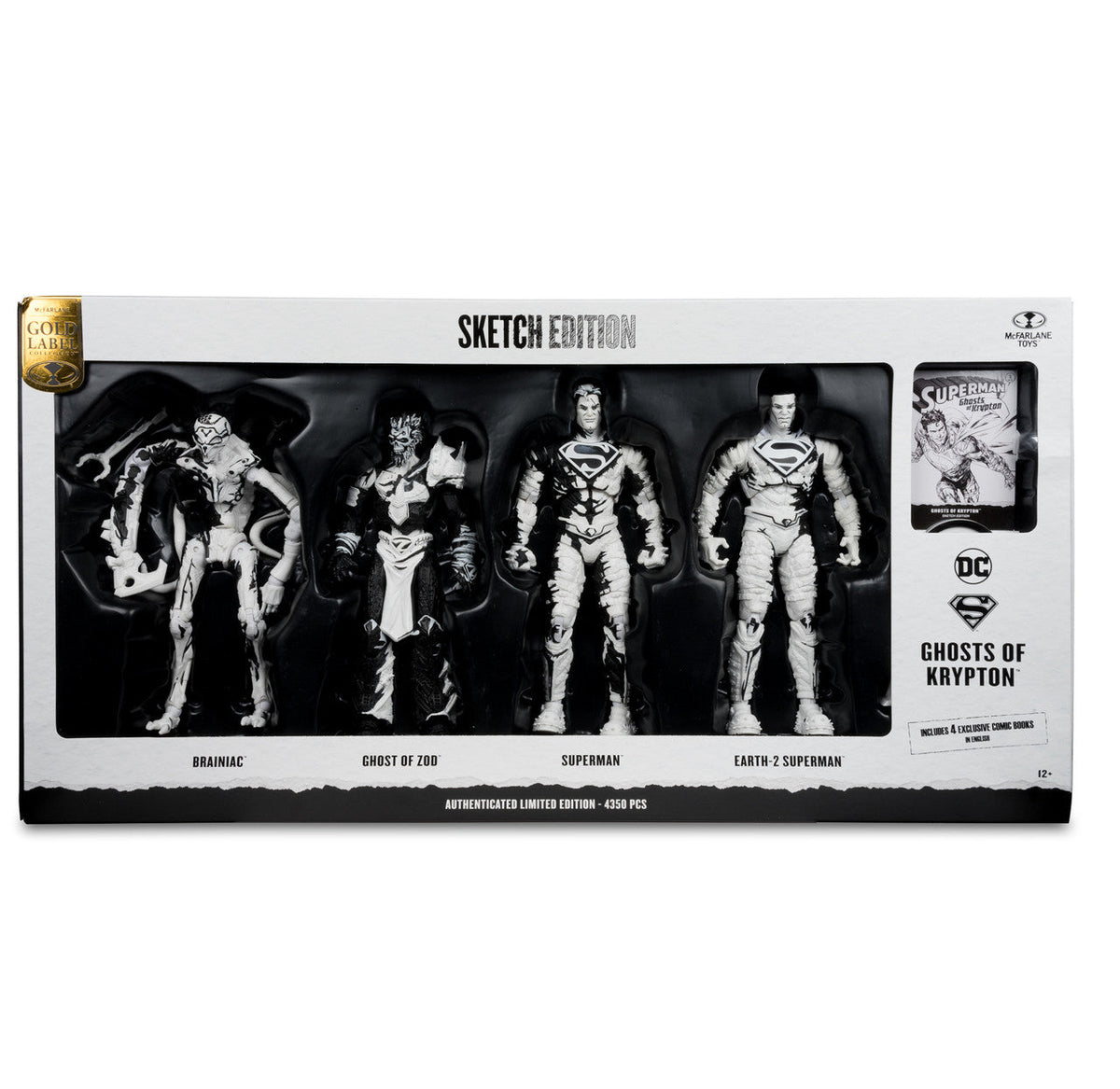 Superman Comics Sketch Edition (Page Punchers: Ghost of Krypton) 7" 4-Pack Gold Label Figure-12