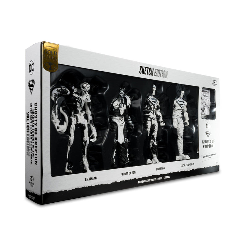 Superman Comics Sketch Edition (Page Punchers: Ghost of Krypton) 7" 4-Pack Gold Label Figure-13