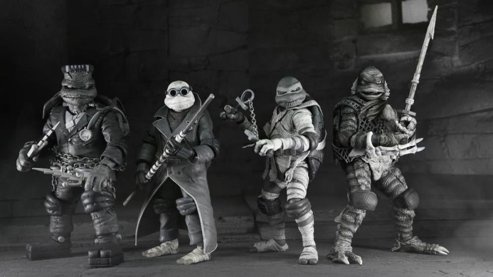 Universal Monsters x Teenage Mutant Ninja Turtles Turtles (Black & White) Action Figure 4-Pack-5