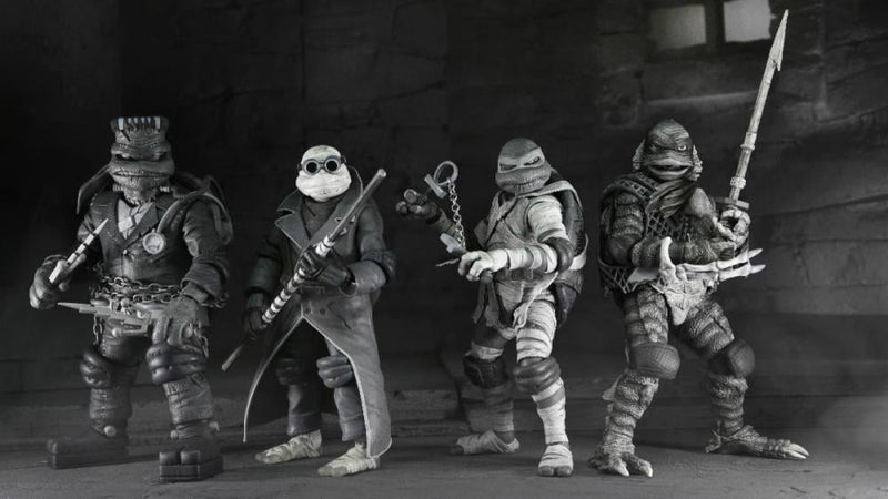 Universal Monsters x Teenage Mutant Ninja Turtles Turtles (Black & White) Action Figure 4-Pack-5