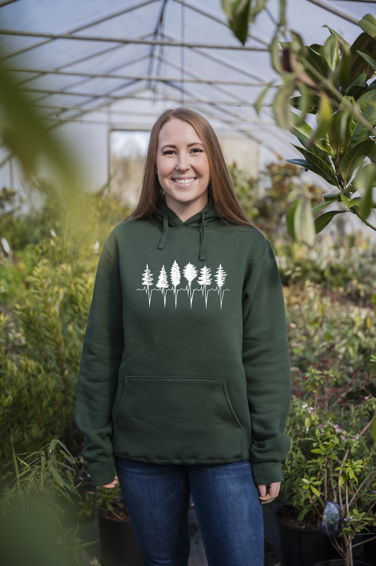 TREELINE - Unisex Eco Hoodie - Forest Green-2